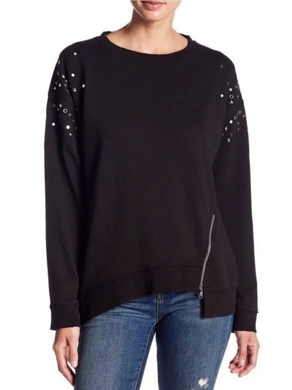 Joe’s Jeans Distressed Embellished Sweatshirt